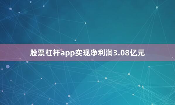 股票杠杆app实现净利润3.08亿元
